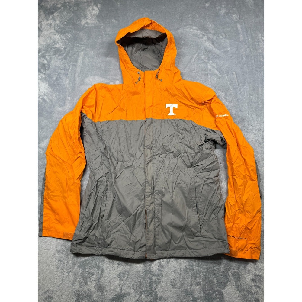 Columbia Tennessee Volunteers Glennaker Storm Jacket Mens Large Orange Gray Logo